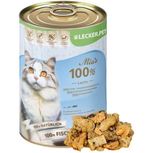 6 x 400 g Lecker.Pet® Mia's 100 % Lachs Katzenfutter Nassfutter