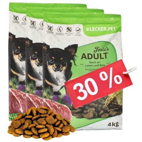 12 kg Lecker.Pet® Josie's Adult Lamm & Reis Hundefutter Trockenfutter Vollnahrung MHD 3/2026