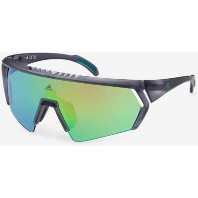 adidas Sport SP0063 Brille dunkelgrau mit grünem verspiegeltem Glas unisex adidas Sport SP0063 Brille dunkelgrau mit grünem verspiegeltem Glas unisex