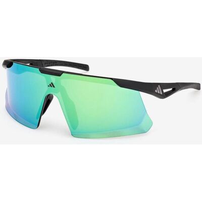 adidas Sport SP0107 Sonnenbrille schwarz mit grünen verspiegelten Gläsern unisex adidas Sport SP0107 Sonnenbrille schwarz mit grünen verspiegelten Gläsern unisex