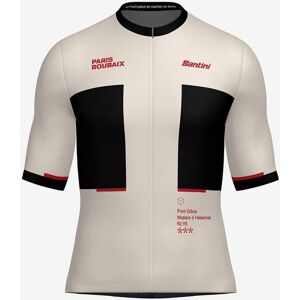 Santini Paris-Roubaix 2025 Kurzarmtrikot weiß/schwarz/rot - Classic Fit - S unisex Santini Paris-Roubaix 2025 Kurzarmtrikot weiß/schwarz/rot - Classic Fit - S unisex