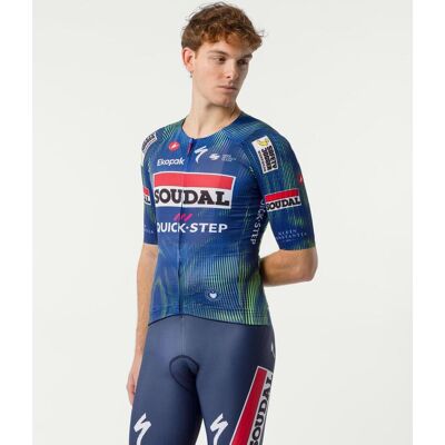 Castelli Soudal Quick-Step Maillot Aero Race 8S Kurzarmtrikot blau limette - M male Castelli Soudal Quick-Step Maillot Aero Race 8S Kurzarmtrikot blau limette - M male