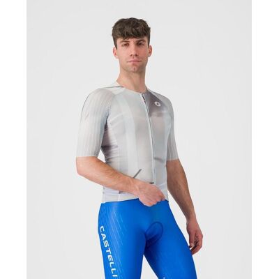 Castelli Aero Race 8S Rosso Corsa Kurzarmtrikot silbergrau - XXL male Castelli Aero Race 8S Rosso Corsa Kurzarmtrikot silbergrau - XXL male