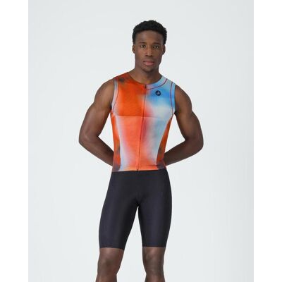 Castelli Free San Remo 3 Rosso Corsa Trisuit ärmellos orange blau - M male Castelli Free San Remo 3 Rosso Corsa Trisuit ärmellos orange blau - M male