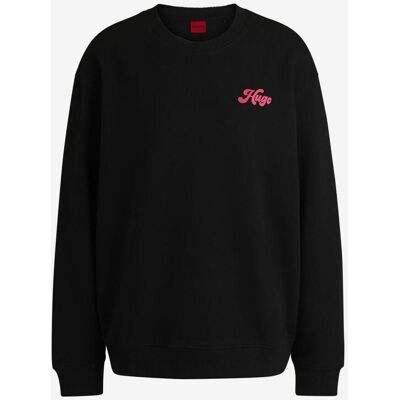 HUGO Classic Crew Damen Sweatshirt schwarz/rosa - L female HUGO Classic Crew Damen Sweatshirt schwarz/rosa - L female