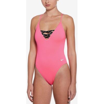 Nike Swim Icon Crossback One Piece Damen Badeanzug pink - M female Nike Swim Icon Crossback One Piece Damen Badeanzug pink - M female