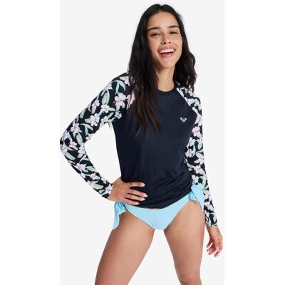 Roxy Ls Licra Damen Langarmshirt blau marinegrün rosa - S female Roxy Ls Licra Damen Langarmshirt blau marinegrün rosa - S female