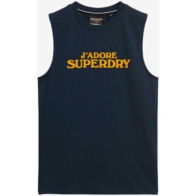 Superdry W6011834A Marine ärmlös T-Shirt - Casual Superdry W6011834A Marine ärmlös T-Shirt - Casual