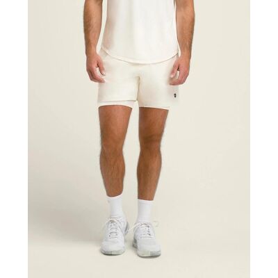 Wilson Set Point 5" Lined Herren Shorts weiß creme - L male Wilson Set Point 5" Lined Herren Shorts weiß creme - L male