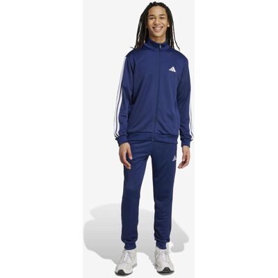 adidas Sportswear Basic French Terry 3 Stripes Trainingsanzug marineblau/weiß - L male adidas Sportswear Basic French Terry 3 Stripes Trainingsanzug marineblau/weiß - L male