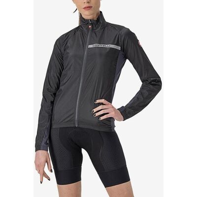 Castelli Squadra Stretch leichte Damen Windjacke schwarz/dunkelgrau - XS female Castelli Squadra Stretch leichte Damen Windjacke schwarz/dunkelgrau - XS female