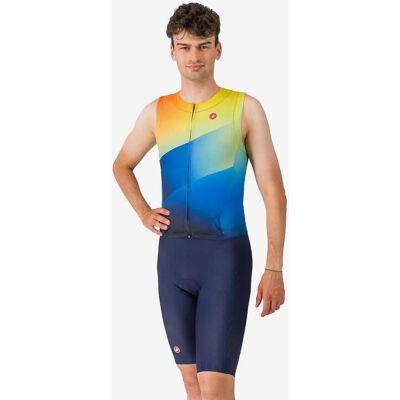 Castelli Free San Remo 3 Rosso Corsa Trisuit ärmellos blau/orange - XL male Castelli Free San Remo 3 Rosso Corsa Trisuit ärmellos blau/orange - XL male