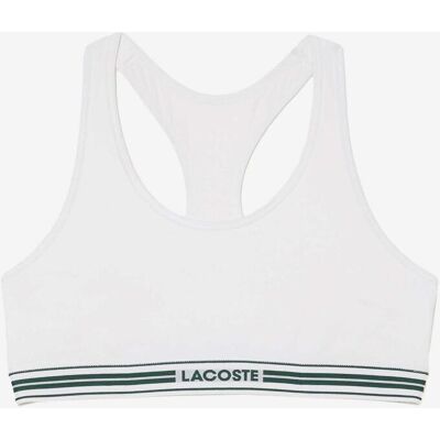 Lacoste Stripes Logo Sport-BH weiß/grün - L female Lacoste Stripes Logo Sport-BH weiß/grün - L female