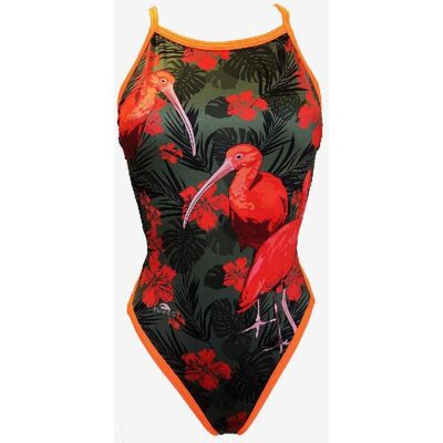 Badeanzug Turbo Water Bird Thin Strap orange/grün Damen - XL female Badeanzug Turbo Water Bird Thin Strap orange/grün Damen - XL female