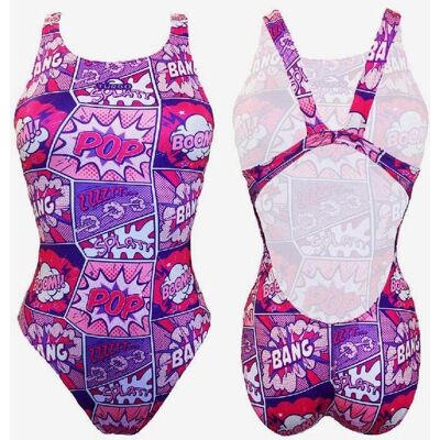 Badeanzug Turbo Pink Comic Limited Edition breite Träger rosa Damen - L female Badeanzug Turbo Pink Comic Limited Edition breite Träger rosa Damen - L female