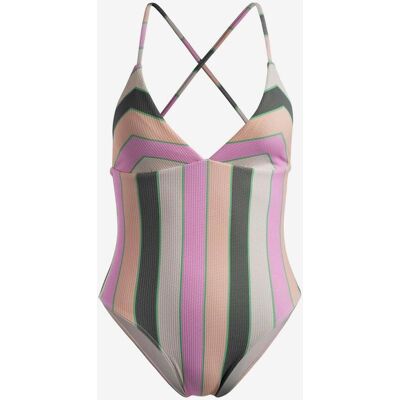 Roxy Vista Stripe One Piece Damen Badeanzug rosa/grün/orange - XS female Roxy Vista Stripe One Piece Damen Badeanzug rosa/grün/orange - XS female