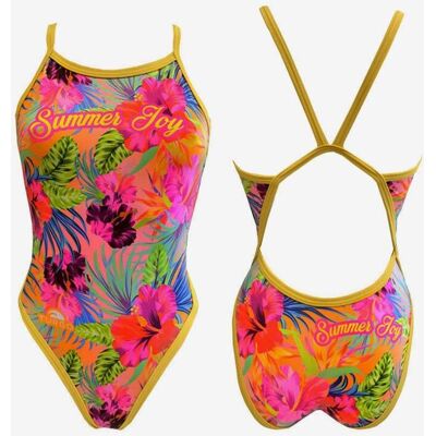 Badeanzug Turbo Summer Flower Revolution Thin Strap orange Damen - S female Badeanzug Turbo Summer Flower Revolution Thin Strap orange Damen - S female