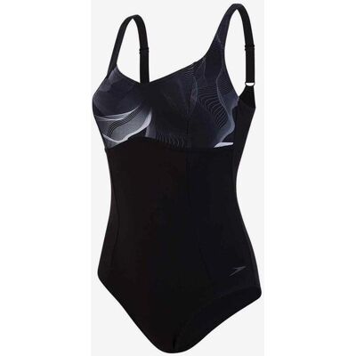 Speedo ContourLustre Printed 1 Piece Damen Badeanzug schwarz/weiß - 44 female Speedo ContourLustre Printed 1 Piece Damen Badeanzug schwarz/weiß - 44 female