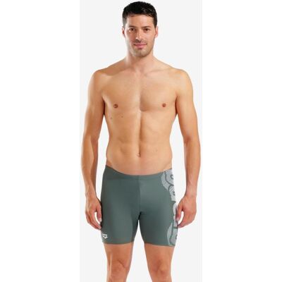 Arena Feel Graphic Swim Mid Jammer Badehose grau grün - 85 male Arena Feel Graphic Swim Mid Jammer Badehose grau grün - 85 male