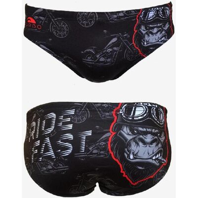 Turbo Gorilla Badehose für Wasserball schwarz/rot/grau - S male Turbo Gorilla Badehose für Wasserball schwarz/rot/grau - S male