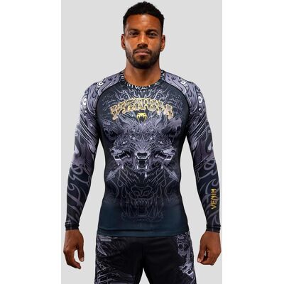 Venum Wolf Atak Rashguard Langarmshirt blau weiß gold - S male Venum Wolf Atak Rashguard Langarmshirt blau weiß gold - S male