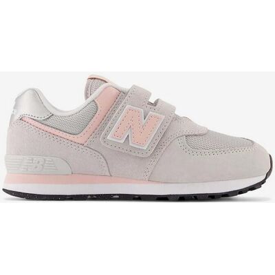 New Balance 574 Core Hook & Loop Kinder Sneaker hellgrau/rosa - 34.5 unisex New Balance 574 Core Hook & Loop Kinder Sneaker hellgrau/rosa - 34.5 unisex