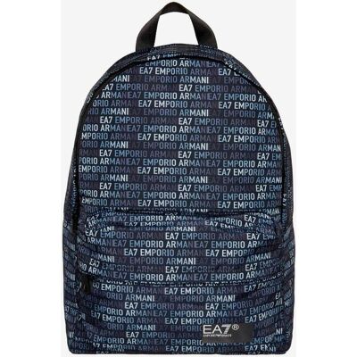 EA7 Unisex recycelter Stoffrucksack - Lässiger Rucksack mit Marineprint EA7 Unisex recycelter Stoffrucksack - Lässiger Rucksack mit Marineprint