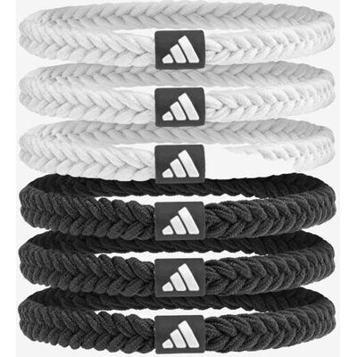 adidas Training adidas Braided Haargummi weiß schwarz (6 Stück) unisex adidas Training adidas Braided Haargummi weiß schwarz (6 Stück) unisex