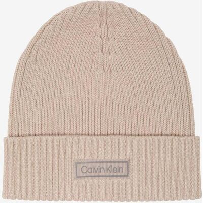 Calvin Klein Patch Chunky Rib Mütze beige unisex Calvin Klein Patch Chunky Rib Mütze beige unisex
