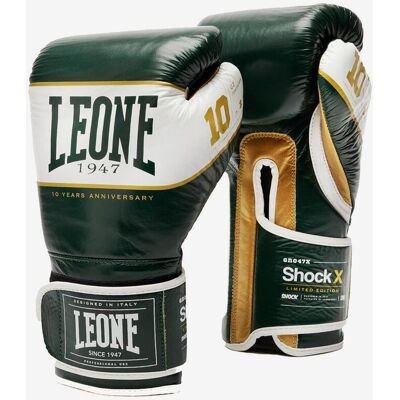 Leone 1947 Shock X 10oz Handschuhe grün/weiß/gold unisex Leone 1947 Shock X 10oz Handschuhe grün/weiß/gold unisex