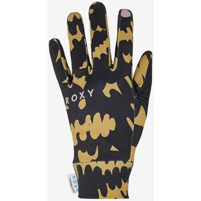 Roxy Hydrosmart Liner Damen Handschuhe schwarz ocker - L female Roxy Hydrosmart Liner Damen Handschuhe schwarz ocker - L female