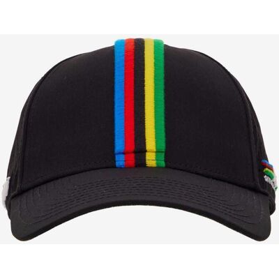 Santini X UCI World Champion Baseball Kappe dunkelgrau/Regenbogen unisex Santini X UCI World Champion Baseball Kappe dunkelgrau/Regenbogen unisex