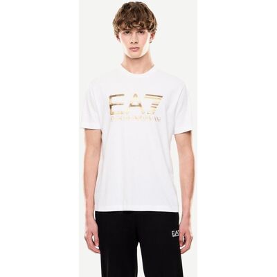 EA7 Logo Series T-Shirt kurzarm weiß gold - M male EA7 Logo Series T-Shirt kurzarm weiß gold - M male