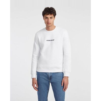 Guess Logo Embroider Sweatshirt weiß schwarz - L male Guess Logo Embroider Sweatshirt weiß schwarz - L male
