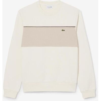 Lacoste Colour-Block Fleece Sweatshirt weiß creme beige - L male Lacoste Colour-Block Fleece Sweatshirt weiß creme beige - L male