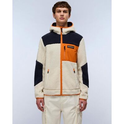 Napapijri Yupik Full Zip Fleecejacke weiß beige marineblau orange - M male Napapijri Yupik Full Zip Fleecejacke weiß beige marineblau orange - M male