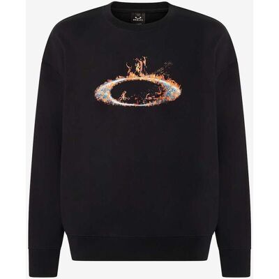 Oakley MTL Solar Rail Crew Sweatshirt pechschwarz/orange - XS male Oakley MTL Solar Rail Crew Sweatshirt pechschwarz/orange - XS male