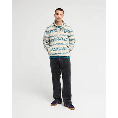 Quiksilver No Destination Fleecepullover beige/türkis/lila - L male Quiksilver No Destination Fleecepullover beige/türkis/lila - L male
