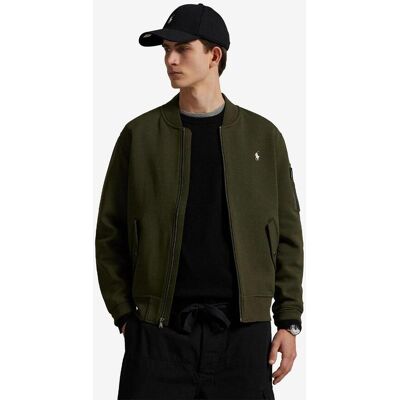 Ralph Lauren Double Knit Bomber Jacke olivgrün - L male Ralph Lauren Double Knit Bomber Jacke olivgrün - L male