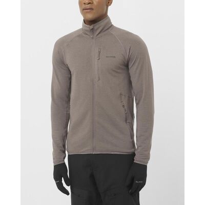 Salomon Essential Lightwarm Full Zip Fleecejacke braun Kakao - S male Salomon Essential Lightwarm Full Zip Fleecejacke braun Kakao - S male