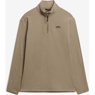 Superdry Polar Fleece Half Zip Fleecejacke dunkelbeige - XL male Superdry Polar Fleece Half Zip Fleecejacke dunkelbeige - XL male