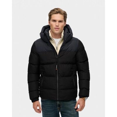 Superdry Colourblock Puffer Kapuzenjacke schwarz - XL male Superdry Colourblock Puffer Kapuzenjacke schwarz - XL male
