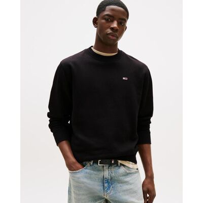 Tommy Hilfiger Tommy Jeans Reg Flag Fleece Crew Sweatshirt rein schwarz - S male Tommy Hilfiger Tommy Jeans Reg Flag Fleece Crew Sweatshirt rein schwarz - S male