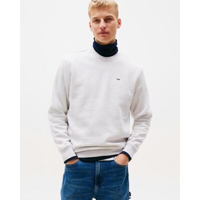 Tommy Hilfiger Tommy Jeans Reg Flag Fleece Crew Sweatshirt hellgrau - S male Tommy Hilfiger Tommy Jeans Reg Flag Fleece Crew Sweatshirt hellgrau - S male