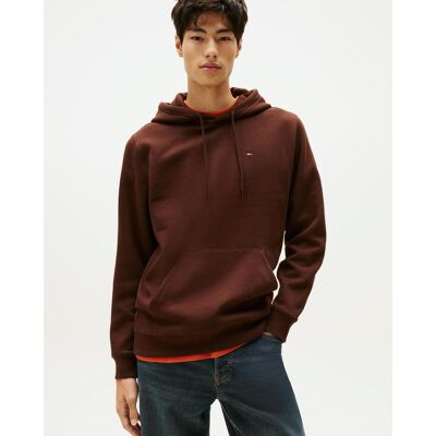 Tommy Hilfiger Tommy Jeans Reg Flag Fleece Hoodie braun-rot - M male Tommy Hilfiger Tommy Jeans Reg Flag Fleece Hoodie braun-rot - M male