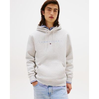Tommy Hilfiger Tommy Jeans Regular Linear Logo Hoodie grau - L male Tommy Hilfiger Tommy Jeans Regular Linear Logo Hoodie grau - L male