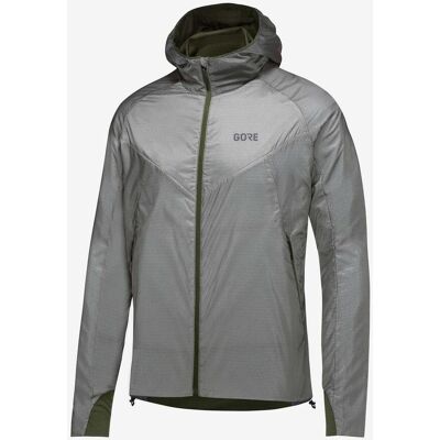 Gore Wear GOREWEAR R5 GORE-TEX INFINIUM™ Kapuzenjacke grau/dunkelgrün - S male Gore Wear GOREWEAR R5 GORE-TEX INFINIUM™ Kapuzenjacke grau/dunkelgrün - S male