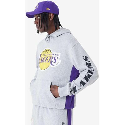 New Era NBA Mesh Panel OS Hoodie Los Angeles Lakers sweatshirt grau - XL male New Era NBA Mesh Panel OS Hoodie Los Angeles Lakers sweatshirt grau - XL male