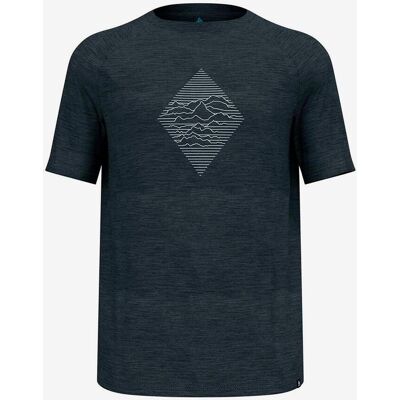Odlo Merino T-Shirt schwarz/weiß - S male Odlo Merino T-Shirt schwarz/weiß - S male