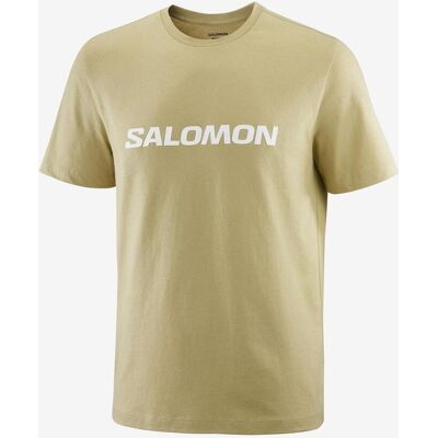 Salomon Logo T-Shirt braun gold kurzarm - S male Salomon Logo T-Shirt braun gold kurzarm - S male
